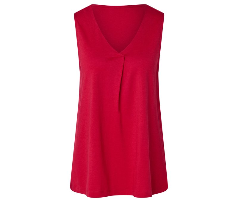 Tchibo - Top mit Falten-Detail - Damen - Gr. M - rot