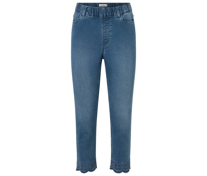 Tchibo - 7/8-Treggings mit Lochstickerei - Damen - Gr. 36 - blau