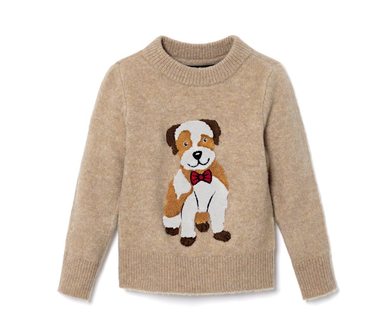 Tchibo - Kleinkind-Strickpullover mit Applikation - Kinder - Gr. 110/116 - beige