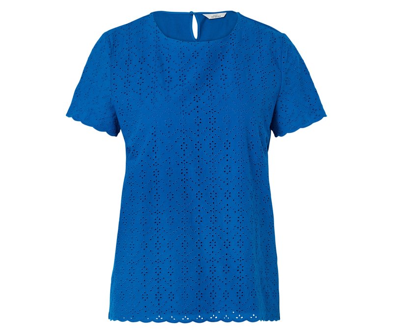 Tchibo - Blusenshirt mit Lochstickerei - Damen - Gr. 40 - blau