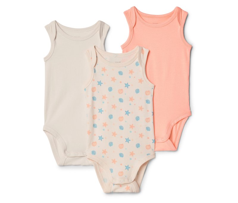 Tchibo - 3 Baby-Bodys - Baby - Gr. 50/56 - weiß