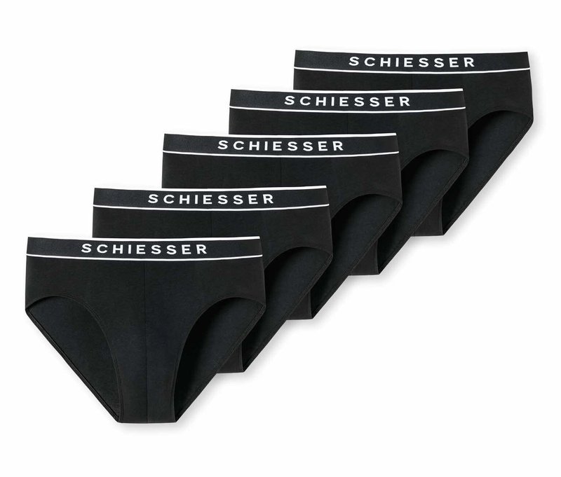 5 Schiesser Rio-Slips - Herren - Gr. Xl/7 - schwarz