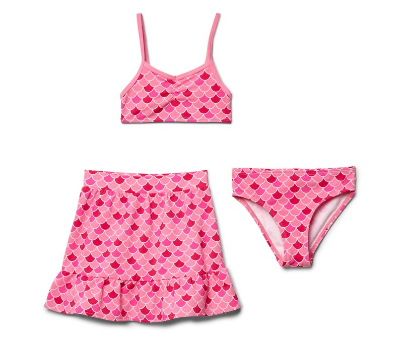 Tchibo - Kinder-Bikini mit Rock - Mädchen - Gr. 98/104 - rosa/print