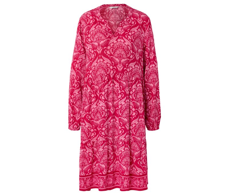 Tchibo - Bedrucktes Webkleid - Damen - Gr. 38 - rot/print