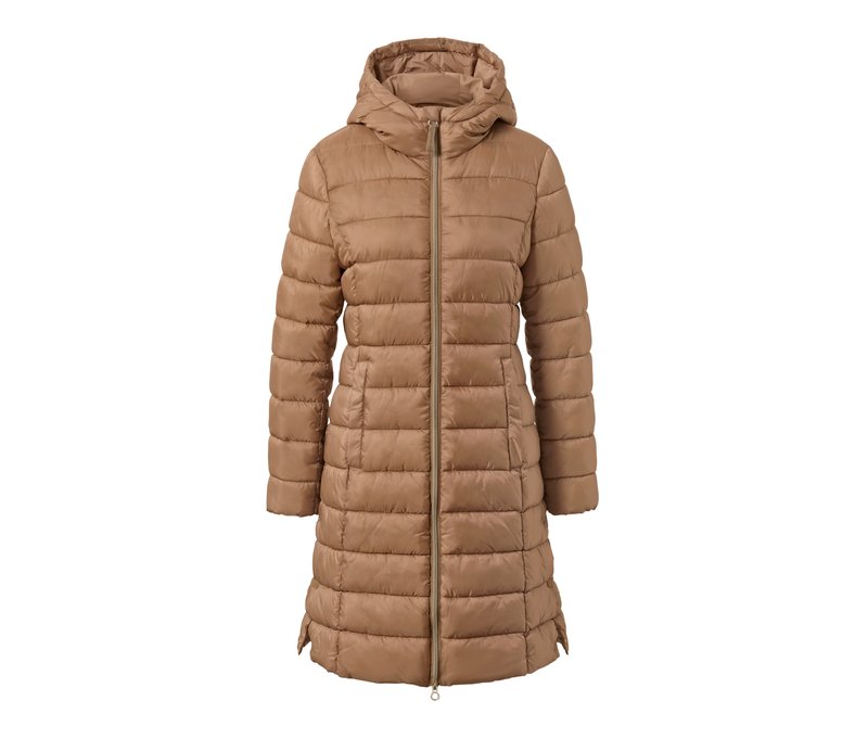 Tchibo - Steppmantel mit Kapuze - Damen - Gr. 38 - beige