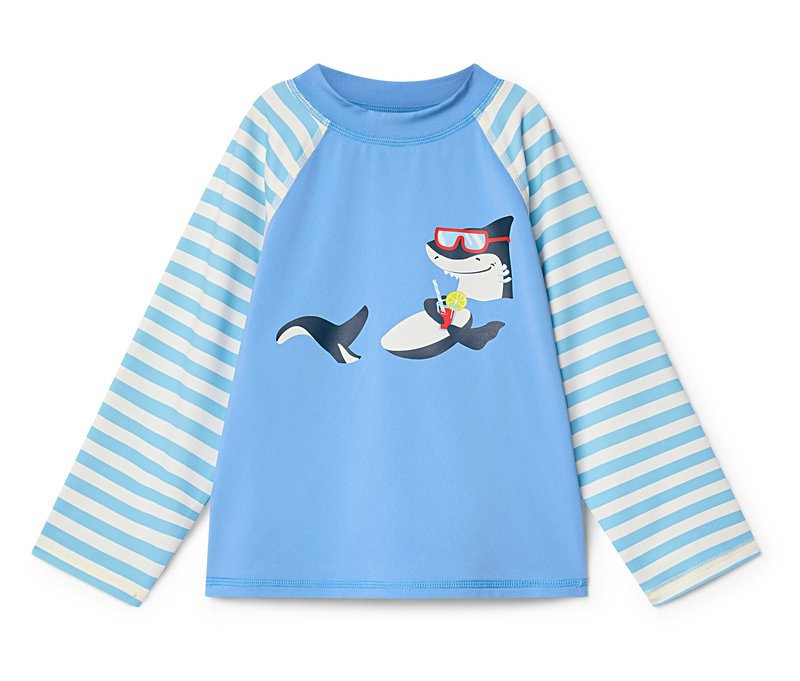 Tchibo - Kinder-Shirt mit UV-Schutzfaktor 50+ - Jungen - Gr. 98/104 - weiß/print