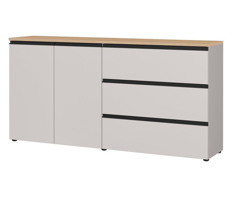 Tchibo - Sideboard »Cormano» - 180x41x91cm - schwarz - Holz / Metall / Kunststoff