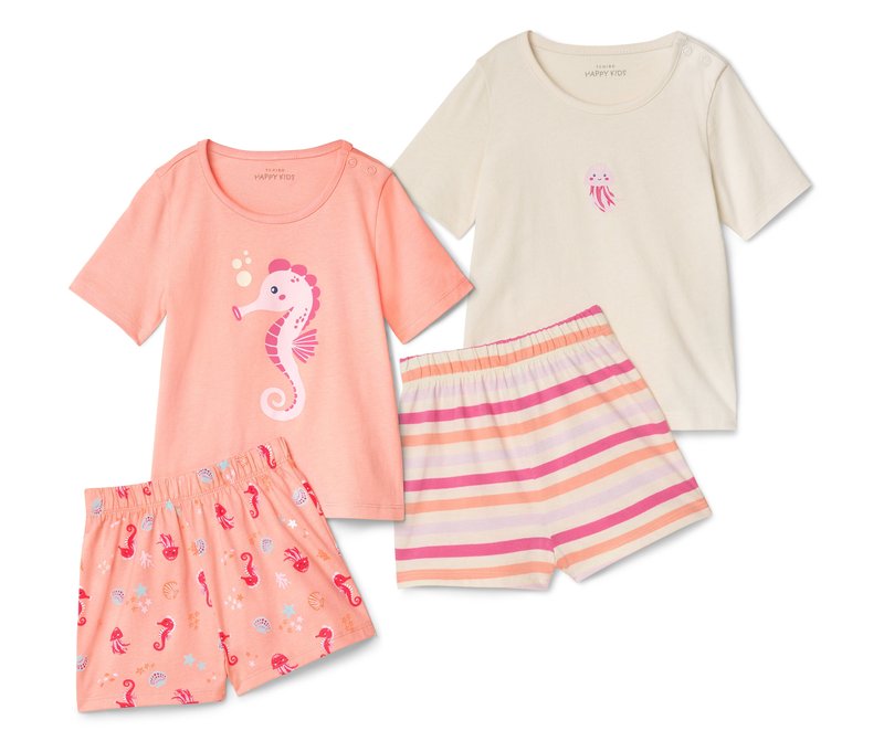Tchibo - 2 Kinder-Shorty-Pyjamas - Baby - Gr. 86/92 - weiß/print