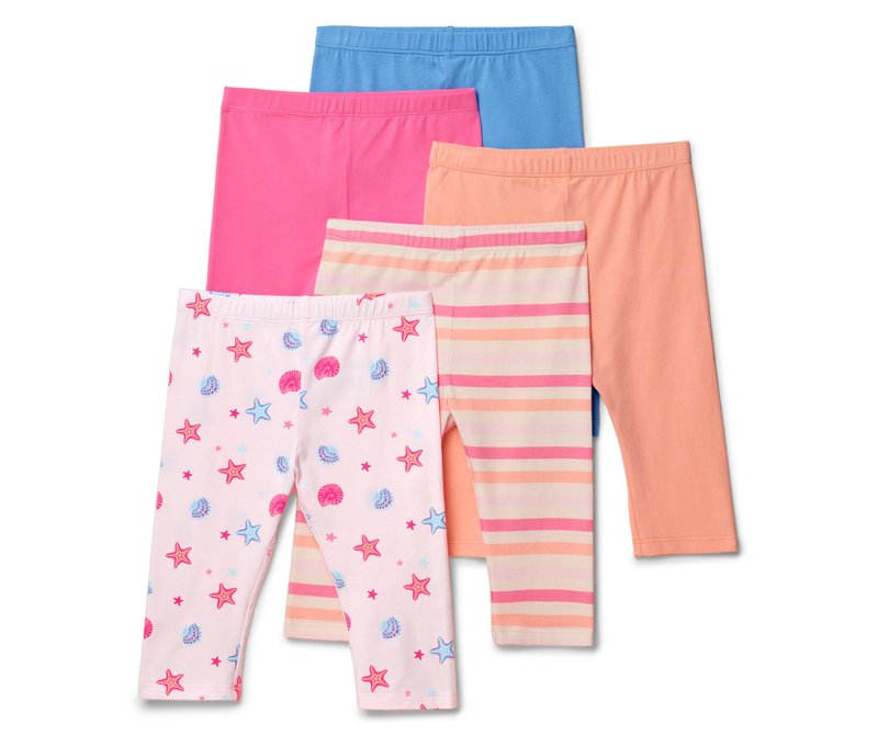 Tchibo - 5 Kinder-Leggings in 3/4-Länge - Mädchen - Gr. 98/104 - weiß/print