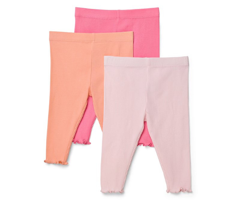 Tchibo - 3 Kinder-Rippleggings in ¾-Länge - Mädchen - Gr. 98/104 - rosa