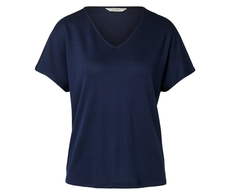 Tchibo - Strukturiertes Shirt - Damen - Gr. XXL - dunkelblau