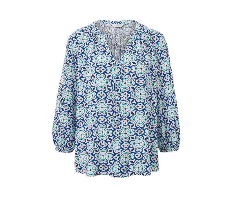 Tchibo - Tunika-Bluse mit Alloverprint - Damen - Gr. 48 - weiß/print