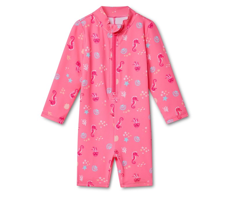 Tchibo - Baby-Einteiler mit UV-Schutzfaktor 50+ - Baby - Gr. 74/80 - pink/print