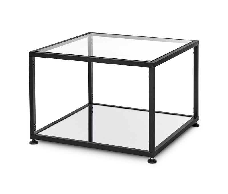 Tchibo - Couchtisch mit Glasplatte - 60x60x41,5cm - schwarz - Stahl / Glas / Glas