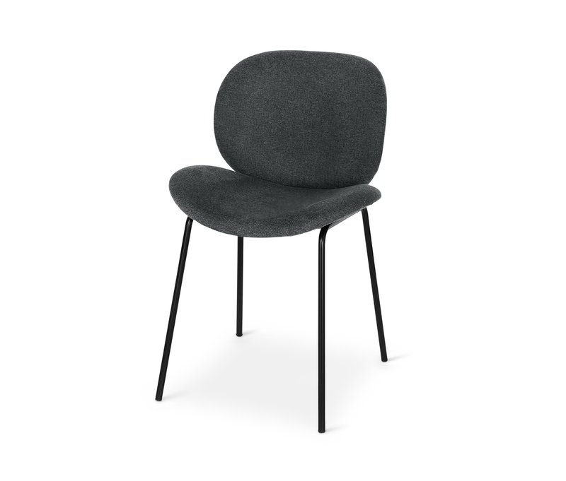 Tchibo - Gepolsterter Designstuhl - 51,5x50x77,5cm - dunkelgrau - Polyester / Holz / Stahl