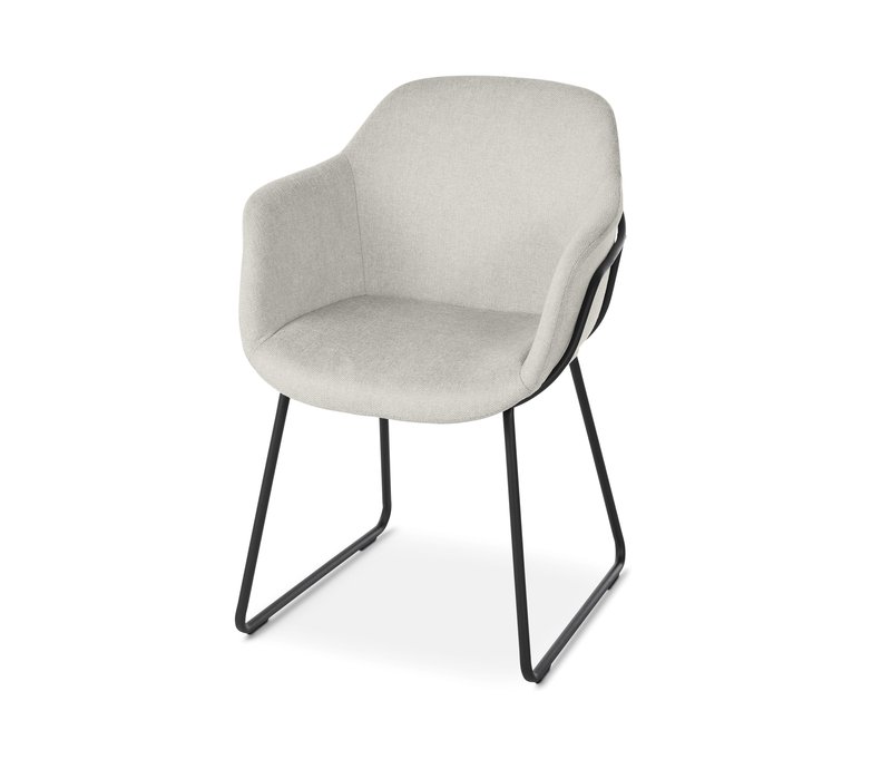 Tchibo - Gepolsterter Schalenstuhl mit Metallbeinen - 57x57x79,5cm - schwarz - Polyester / Polypropylen / Polyurethan