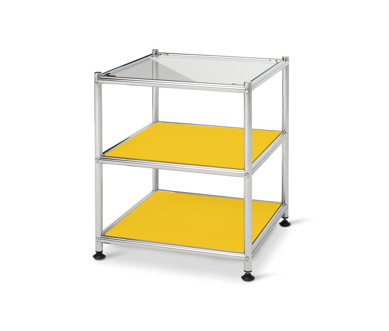 Tchibo - Beistelltisch »Cn3« - 40x40x46,5cm - chrom - Glas / Glas / Metall