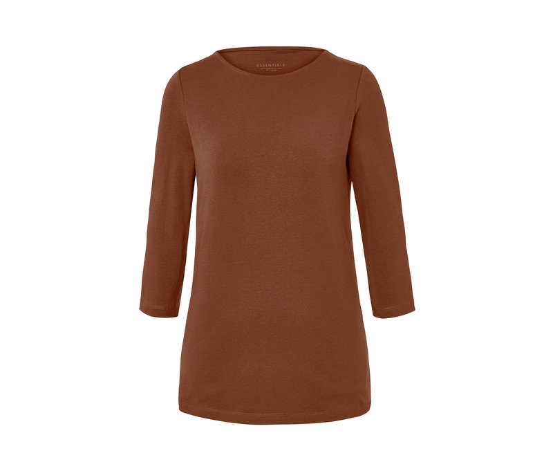 Tchibo - Shirt mit 3/4-Arm - Damen - Gr. XL - cognac