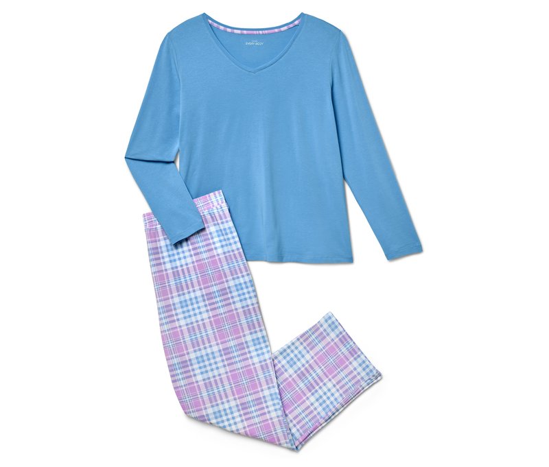 Tchibo - Pyjama-Set - Damen - Gr. L - hellblau