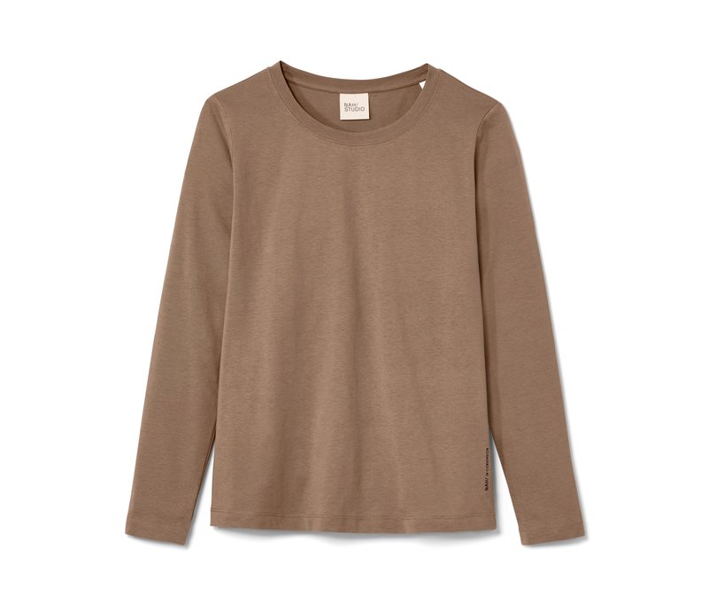 Nah/Studio Longsleeve - Baumwolle - Gr. XS - braun