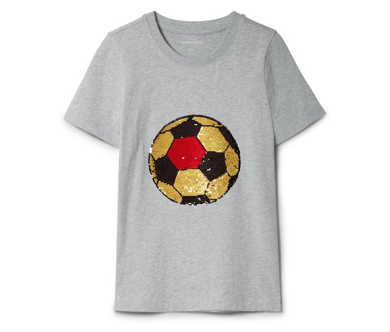 Tchibo - Kinder-T-Shirt mit Wendepailletten - Kinder - Gr. 122/128 - hellgrau