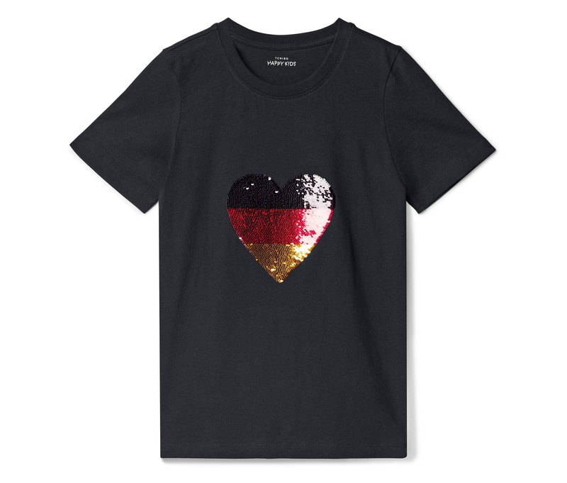 Tchibo - Kinder-T-Shirt mit Wendepailletten - Kinder - Gr. 98/104 - schwarz