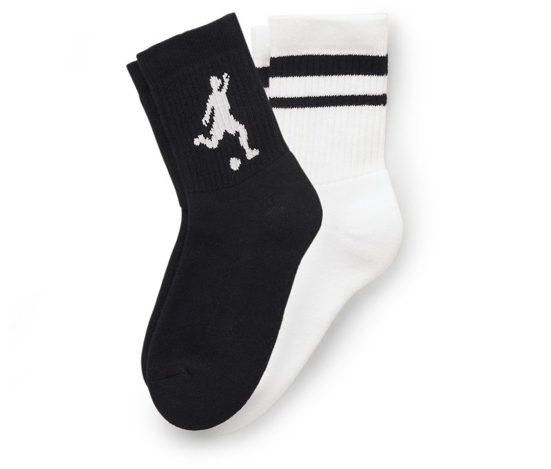 Tchibo - 2 Paar Tennissocken »Fußball« - Kinder - Gr. 27-30 - schwarz