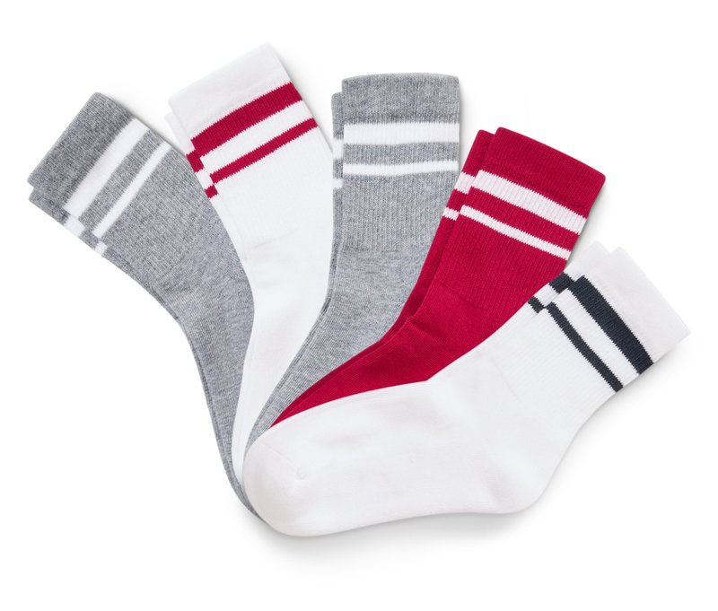 Tchibo - 5 Paar Kinder-Tennissocken - Kinder - Gr. 31-34 - dunkelrot