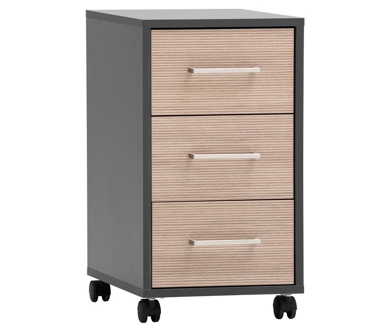 Tchibo - Rollcontainer »Metz« - 32,6x39,1x59,7cm - silber - Holz / Metall / Kunststoff