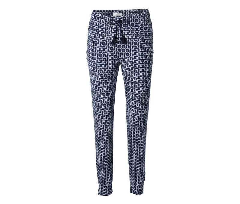 Tchibo - Jerseyhose mit Alloverprint - Damen - Gr. L - dunkelblau/print
