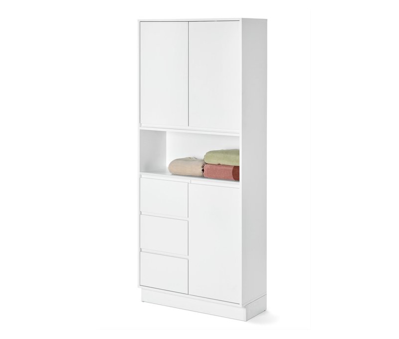 Tchibo - Bad-Hochschrank - 80x33x190,5cm - weiß - Holz