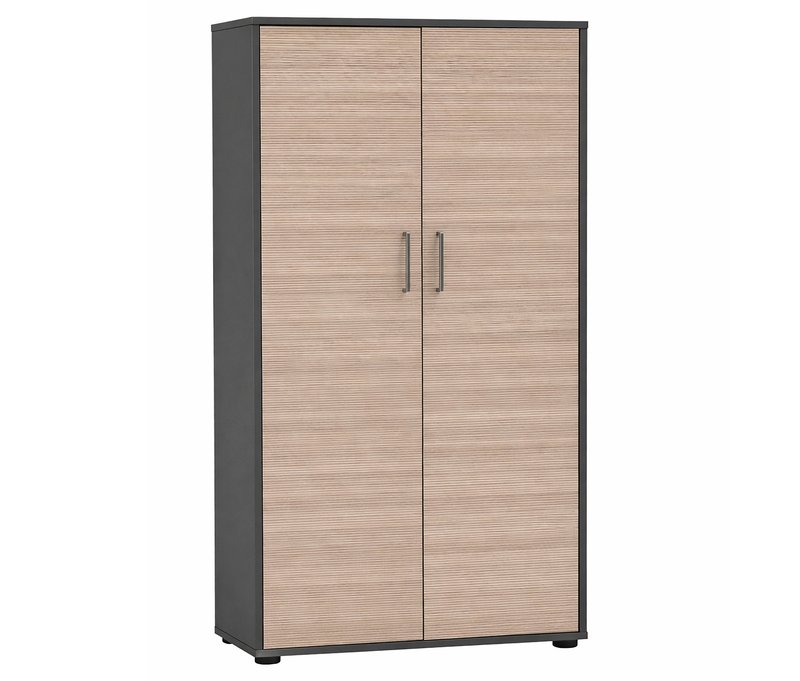 Tchibo - Aktenschrank »Metz« - 80,1x38,2x150cm - silber - Holz / Metall / Kunststoff