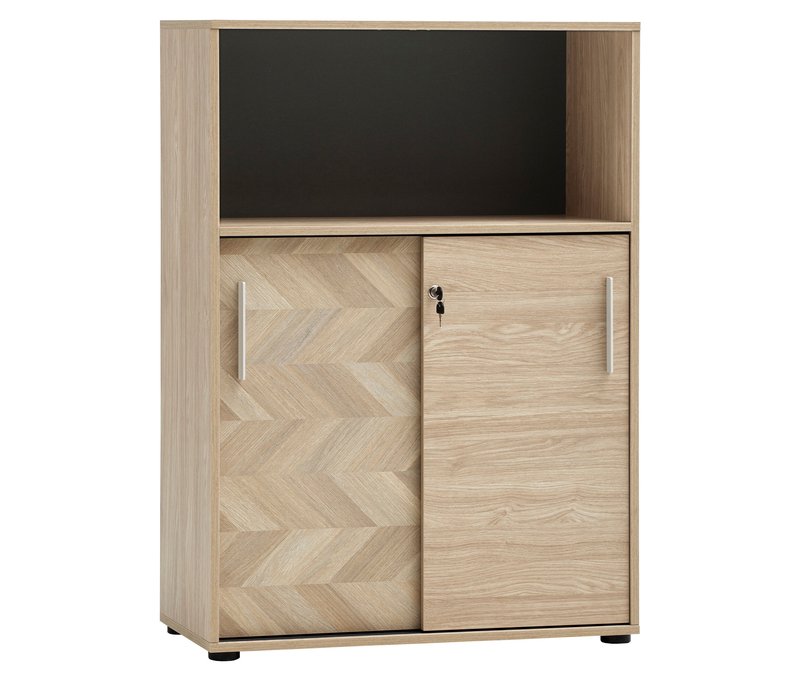 Tchibo - Aktenschrank »Arezzo« - 80,1x38,2x113,4cm - schwarz - Holz / Metall / Kunststoff