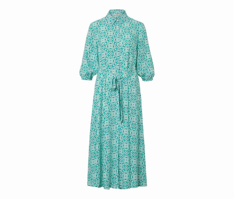 Tchibo - Hemdblusenkleid mit Alloverprint - Damen - Gr. 46 - weiß/print