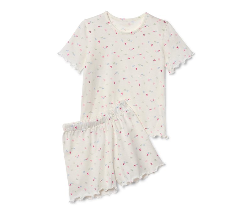 Tchibo - Kinder-Shorty-Pyjama - Mädchen - Gr. 122/128 - weiß/print