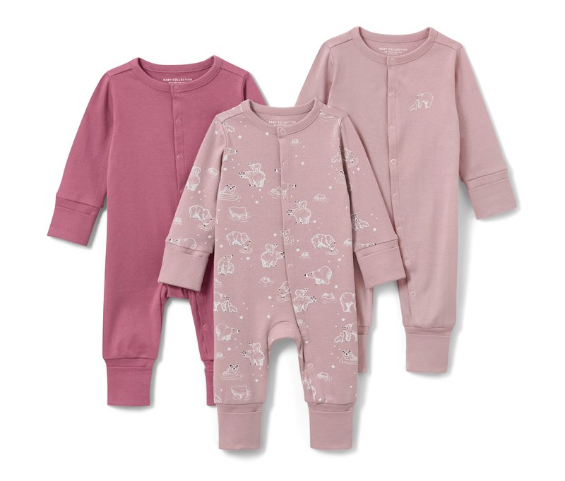 Tchibo - 3 Baby-Pyjamas - Kinder - Gr. 98/104 - creme