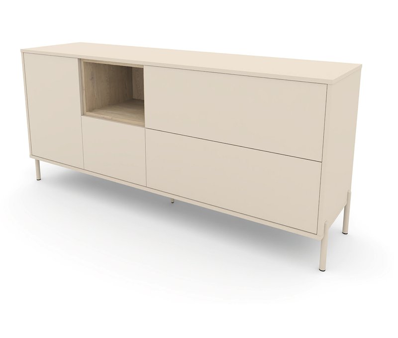 Roba Sideboard »Hygge« mit 1 Tür - 165x43x76cm - grün - Holz / Metall / Acryl