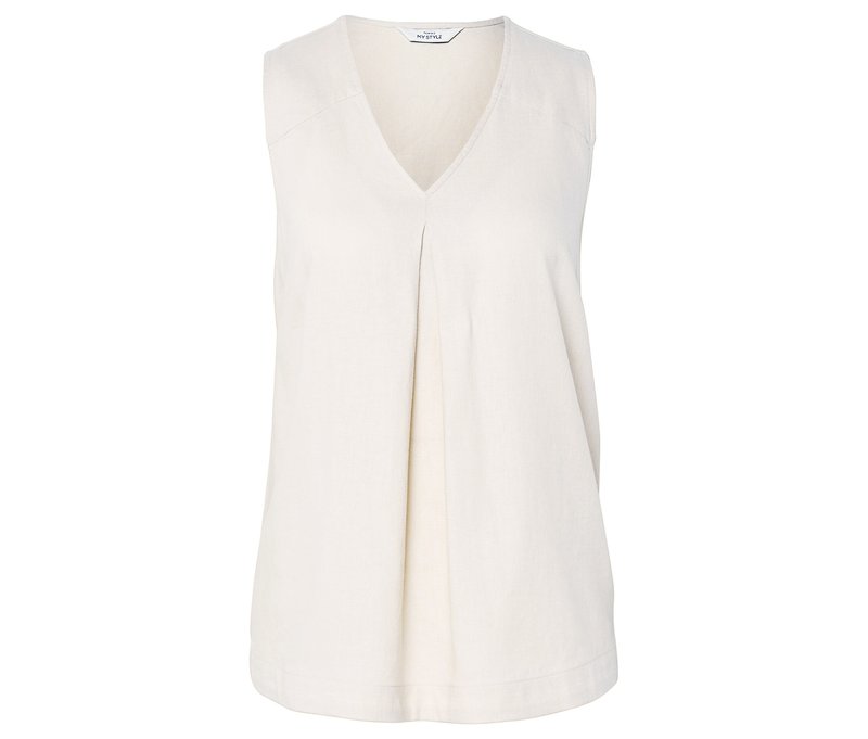 Tchibo - Ärmellose Leinenbluse - Damen - Gr. 40 - creme