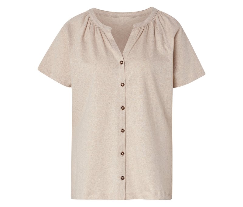 Tchibo - Blusenshirt aus Leinenmix - Damen - Gr. M - beige