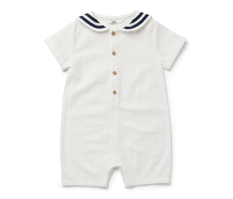 Tchibo - Baby-Matrosen-Strampler - Baby - Gr. 98/104 - dunkelblau/gestreift