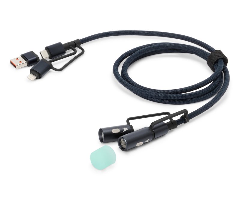 Tchibo - 3-in-1-Ladekabel mit Licht und Feuerzeug - beige