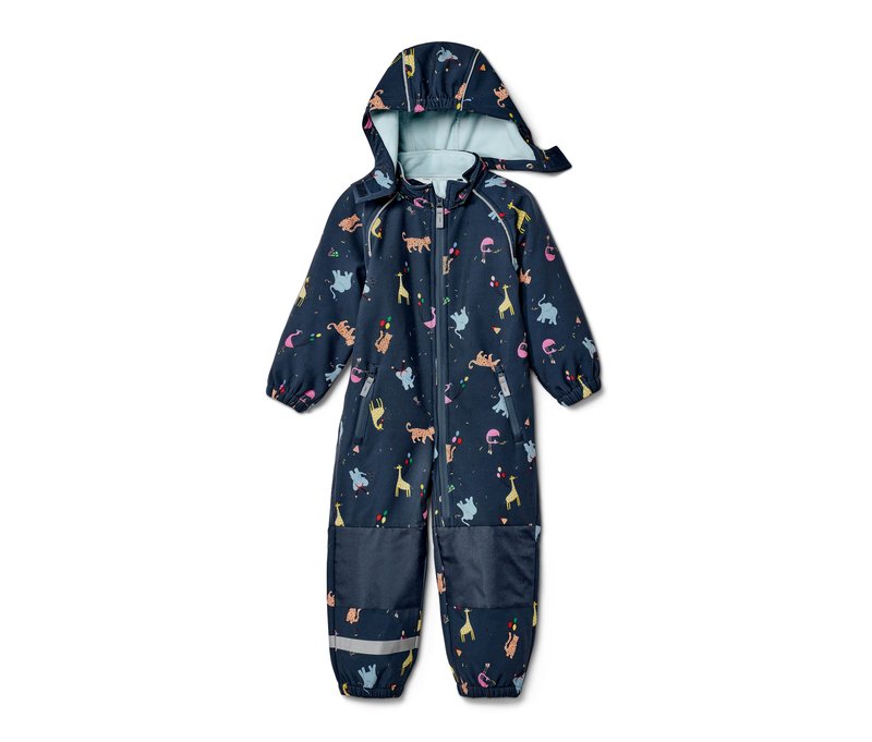 Tchibo - Kinder-Softshell-Einteiler - Baby - Gr. 98/104 - dunkelblau/print