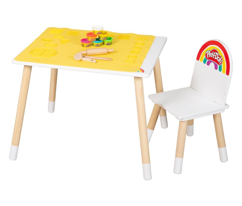 Roba x Play-Doh kreatives Sitzgruppen-Set - 26,5x26,5x54cm - Holz / Holz