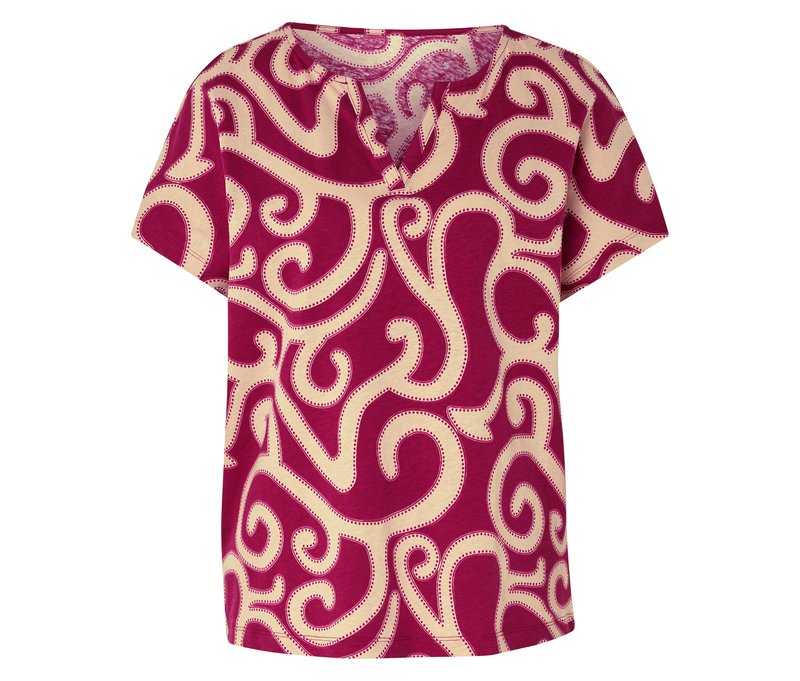 Tchibo - Blusenshirt aus Leinenmix - Damen - Gr. L - dunkelrot