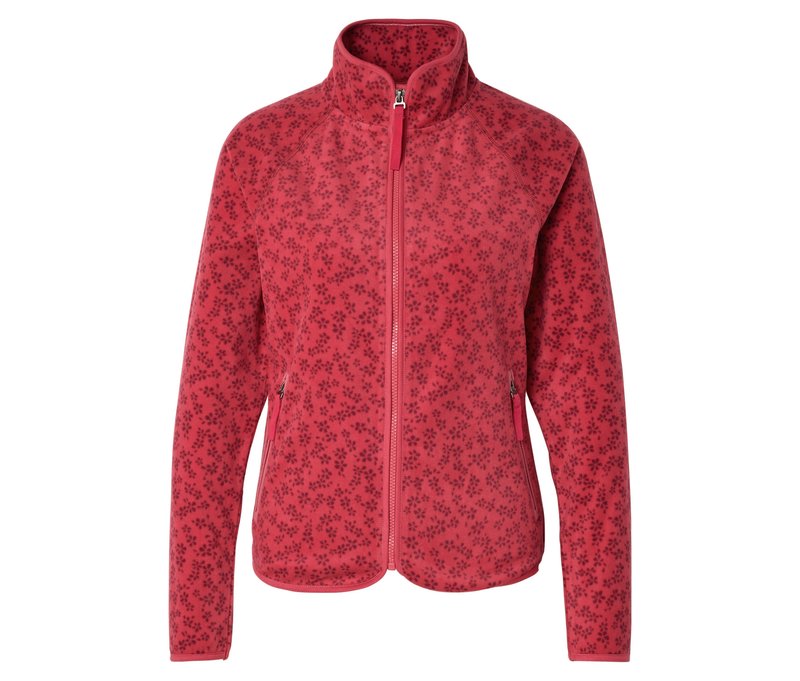 Tchibo - Fleecejacke - Damen - Gr. XL - rot/print