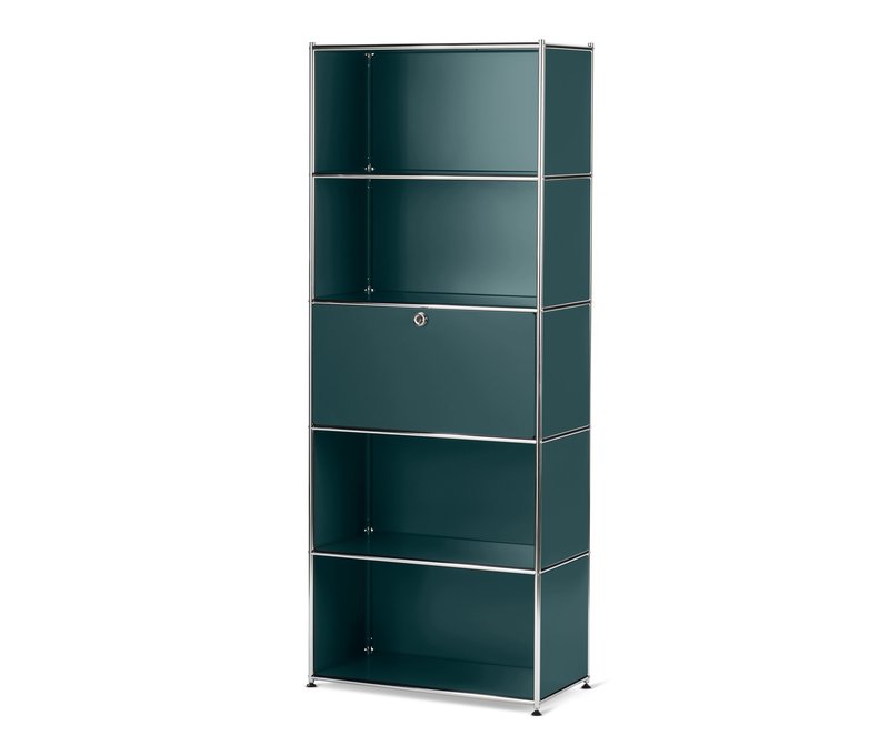 Tchibo - Hohes Regal »Cn3« mit Klappenfach - 77x40x194,5cm - chrom - Stahl / Aluminium