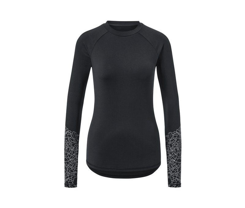 Tchibo - Langarm-Funktionsshirt - Damen - Gr. L - silber/print