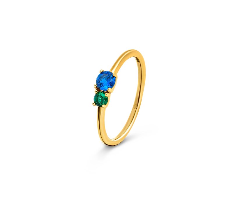 Tchibo - 925 Silber Ring blaugrün - Damen - Gr. 17 - blau