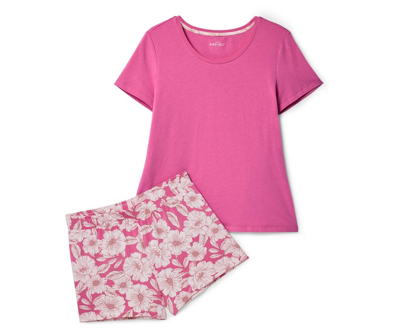 Tchibo - Shorty-Pyjama-Set - Damen - Gr. XL - pink/print