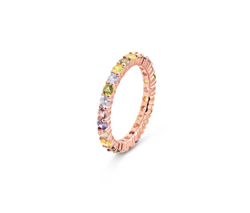 Tchibo - 925 Silber Ring Multicolor - Damen - Gr. 18 - gold
